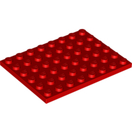 Lego destička 6x8, červená (303671, 303621)